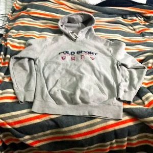 POLO SPORT😎LARG GRAY BLUE/RED lettering🎊 Extra Thick. Definitely winter wear🥶